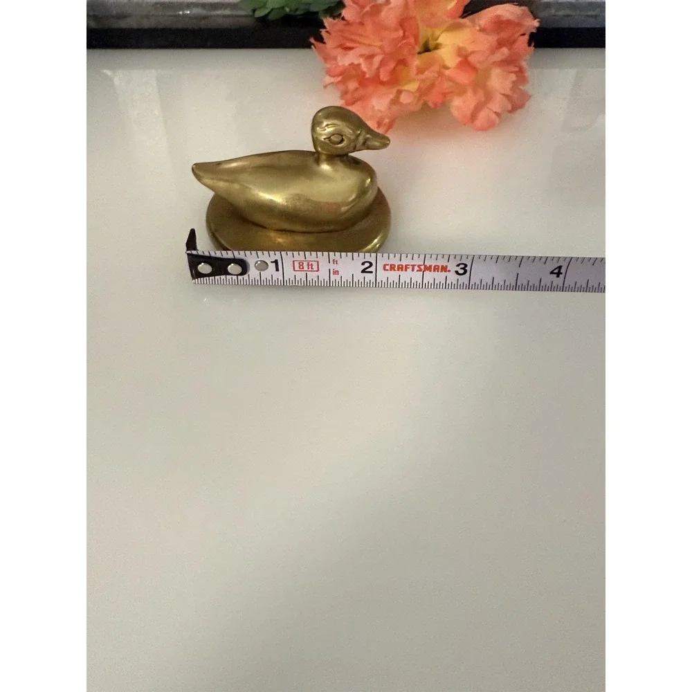 Vintage‎ Brass Mallard Duck Paperweight Desk Decor 2.25